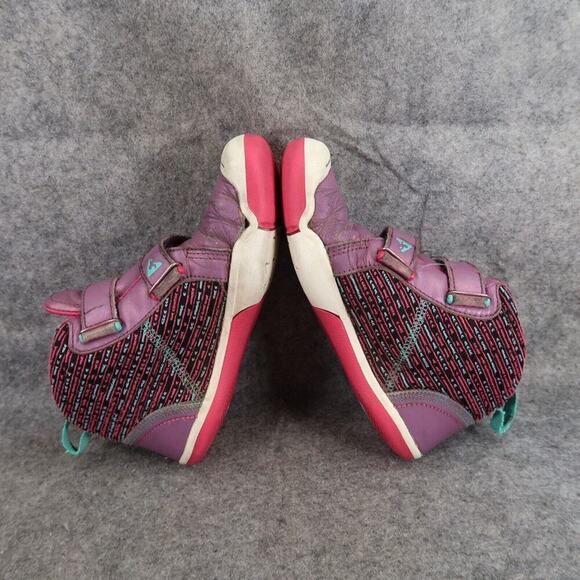 Plae Shoes Kids 1 Sneaker Hi Top Leather Knit Double Strap Active Max Purple - Picture 9 of 14